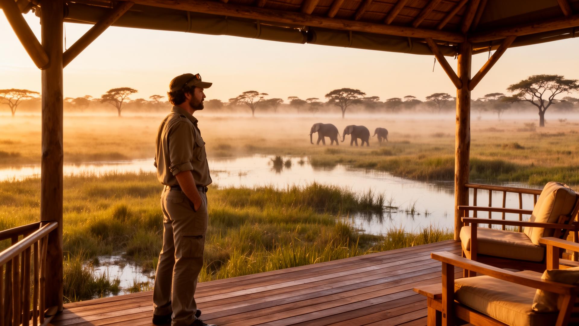 Dawn deck, Delta edge — Okavango Delta · Botswana