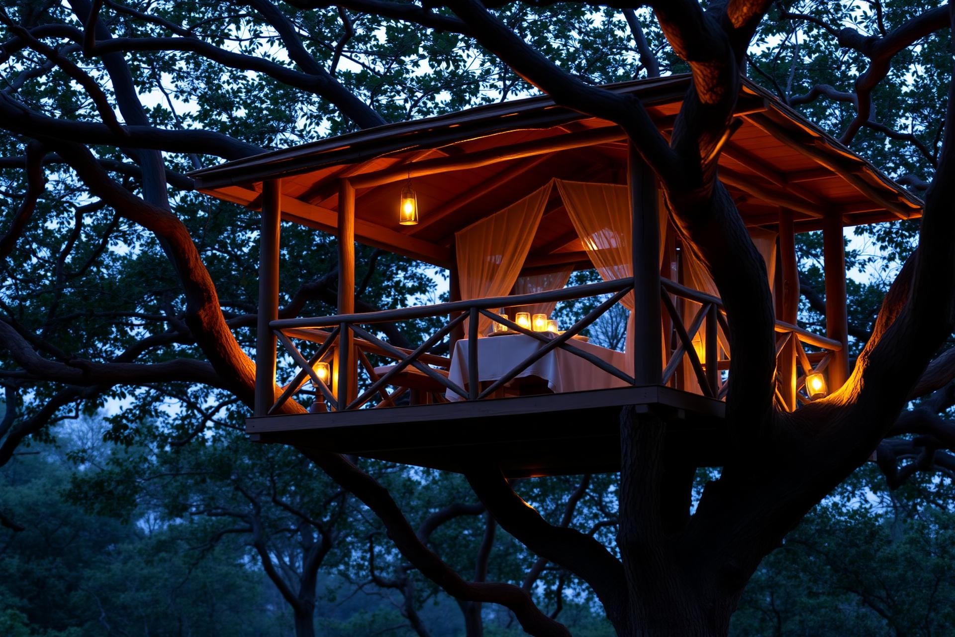 Treehouse dinner under stars — Cross-region